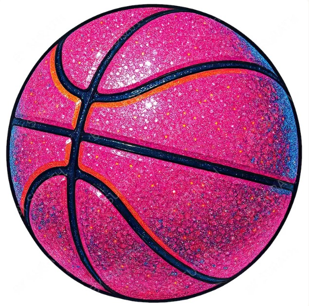 Pink glittery basketball